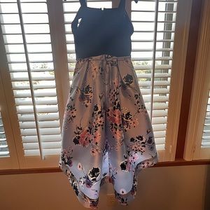 Speechless Kids High Low Party Dress Size 12 Girls Blue Pink Roses Wedding Dance